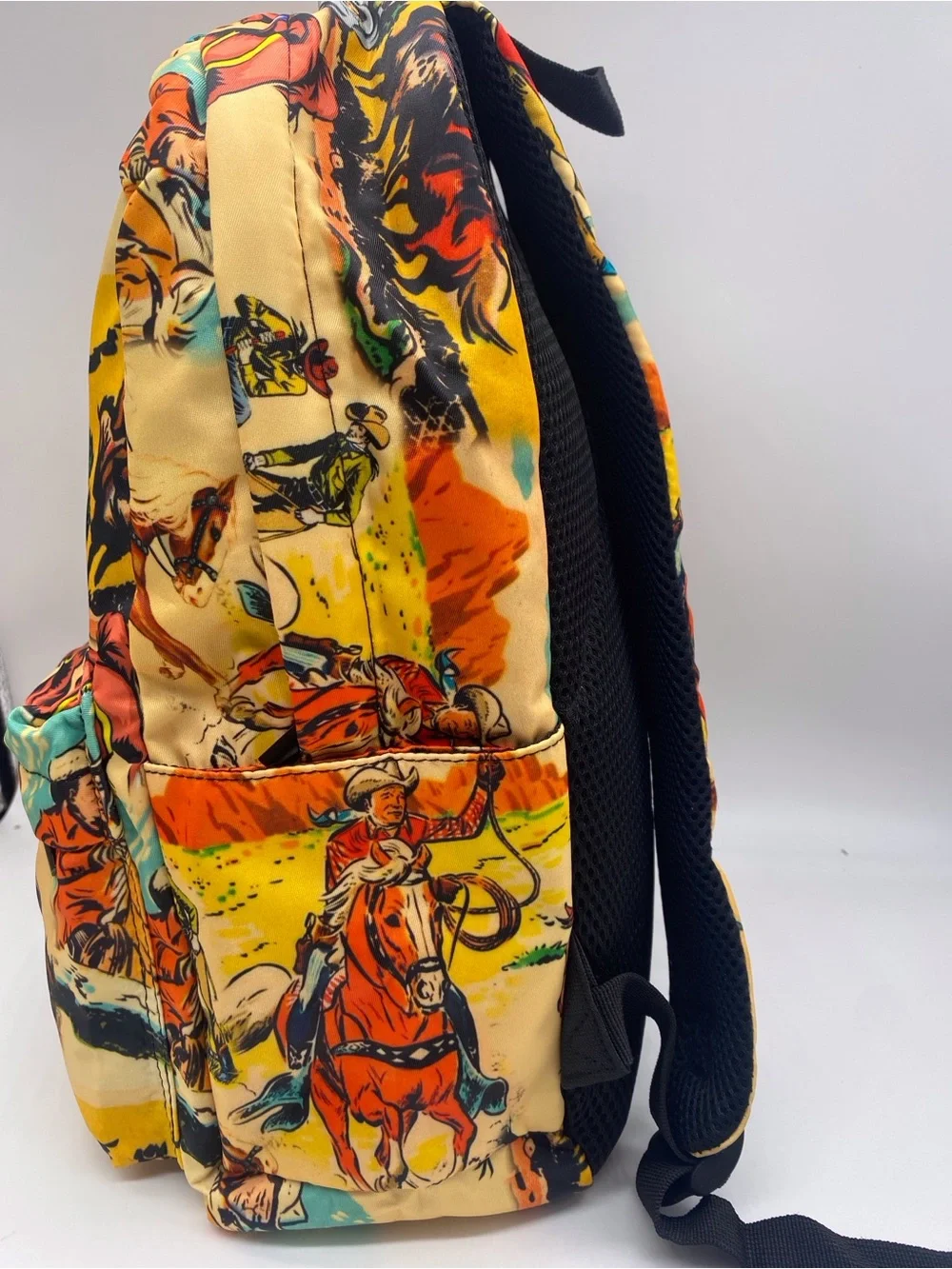 Excellent condition super cute Western Print Yellow  Backpack - Unbranded